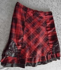 BIBA Damen Rock rostrot/braun kariert Gr. 42 tolle Details gefüttert