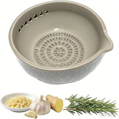 Ceramic garlic grater bowl - ceramic,