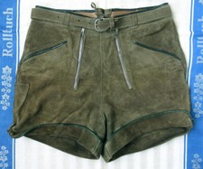 GRAUGRÜNE LEDERHOSE - KRACHLEDERNE - BW 42 - 45 cm - KÜHNE - VINTAGE - GR. L