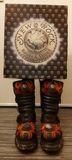 New rock boots flame - rock, skull"