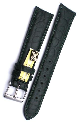 Uhrenarmband 20mm grün kroko - 20mm,