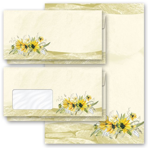 Motiv briefpapier sets gelbe - motiv-briefpapier-sets,
