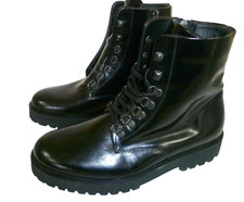 39 / 5,5 ROYAL REPUBLIQ BOOT Schuhe Stiefeletten Reißverschluss Leder schwarz  