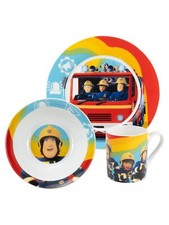 Feuerwehrmann Sam Frühstücksset für Kinder - Rainbow Geschirr Set 3-teilig Te...