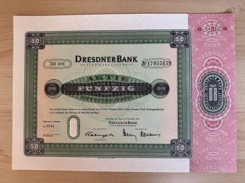 Aktie der dresdner bank - aktie,