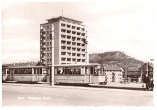 AK DDR Jena Nord Plattenbau Hochhaus Straßenbahn 1965
