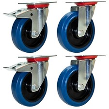 Transportrollen Lenkrollen mit Bremse Schwerlastrollen BLUE WHEEL 80 100 125mm