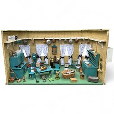 Puppenküche Puppenstube ca 120 Teile Antik Puppenhaus mit Kloßfrau / Erzgebirge