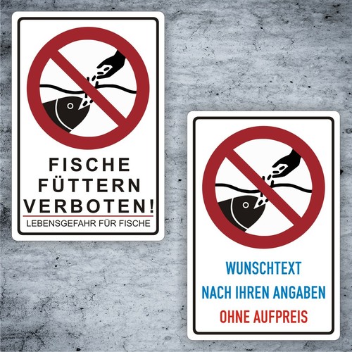 Verbotsschild fische füttern - fische,