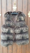 POLARFUCHS PELZ WESTE  SILBERFUCHS PELZ FELL WESTE FARBE : BRAUN GR :M/L