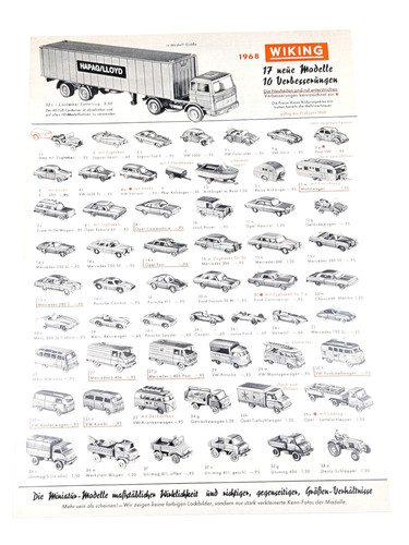 Wiking 1968 bild - 1968, bild-preisliste