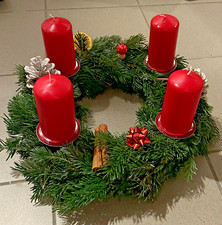 Adventskranz (35 cm) VORBESTELLEN - frisch gebunden Weihnachtsdeko handgefertigt