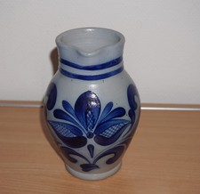 Bembel / Steingut Krug Blau/Grau Weinkrug - 1 Liter