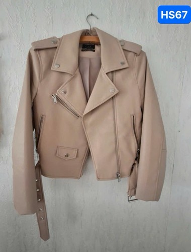 Damen bikerjacke beige kurz - bikerjacke,