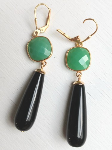 Ohrringe onyx chrysopras grün - ohrringe,