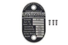 Typenschild für BMW, Awtowelo