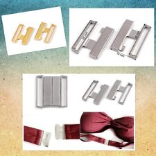 4) Bikini Verschluss Metall Stegbreite 25 mm silber gold Haken Fliege BH Dessous