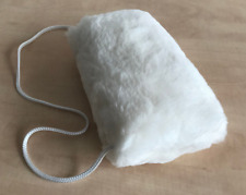 Echtfell Handmuff Lammfell weiß Muff Handwärmer mit heller Kordel