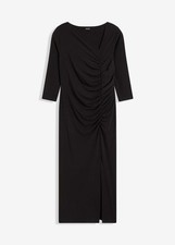 Kleid mit schönem Ausschnitt und Schlitz im Rockteil Gr. 36/38 Schwarz Neu*