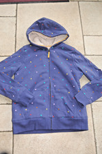 Mini Boden Sweatjacke Kapuze mit Teddyfell blau Gr. 164 14 Jahre NEU