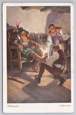 Rubezahl Volkskunde Deutsche Kunst Postkarte von F. E�ner Wirtshausszene um 1910