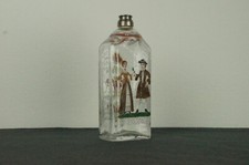 Alter Bemalter Glasflachmann