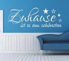 Wandtattoo Spruch Zuhause ist am schönsten home Wohnzimmer Wandaufkleber Flur 1