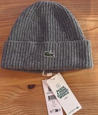 Lacoste Woll Mütze grau neu