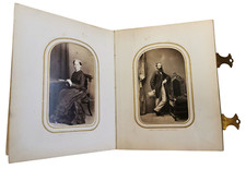 Viktorianisches Carte de Visite Fotoalbum mit 50 Fotos, 1860er - 1880er Jahre