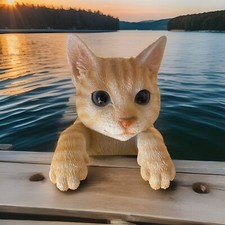 Zaunhocker - Zaunfigur - Ginger Katze - wetterfest - ca. 28 cm