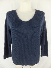 POETRY Pullover mit Baumwolle und Leinen - 38 - blau - TOP - schöne Nahtführung
