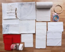 Konvolut Sticken Stoffe Servietten Leinen u.v.m. (Foto 1+2)  Letzte Chance!!!