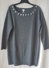 NEUES Strickkleid, Tunika,"Alba Moda", Gr. 46, 80% Wolle und 20% Polyamid, grau