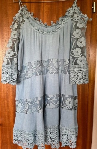 Tunika kleid hellblau - kleid,