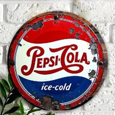 Blechschild rund Pepsi Cola ice cold Werbeschild Durchmesser 20cm TEL1434