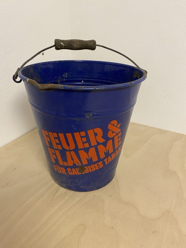 Emaille eimer werbung blau - eimer,