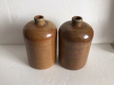 2 x Steingutflasche braun -
