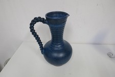 Blumenvase Dekorative  Henkelvase Ton  - Blau   60/70er Jahre, H. 30 cm,