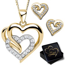 Herz Ohrringe Halskette mit