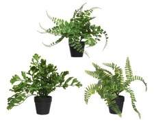 1 Farn im Topf 30cm Kunstpflanzen Kunstfarnblatt Grünpflanzen Zimmerpflanzen