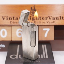 Dunhill Feuerzeug Silber Korb Karomuster _Ultraschall gereinigt_funktioniert