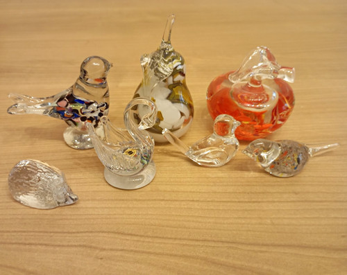 Glasfiguren set paperweight - glasfiguren,