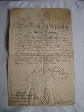 FRIEDRICH WILHELM IV. König von PREUSSEN,  Autograph auf Bestallungsurkunde 1852