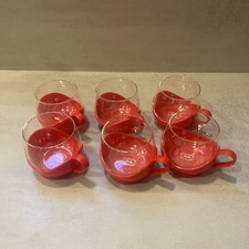 6 x MELITTA Teegläser I Tassen rot I Schott Gläsern I 70er Jahre I Vintage
