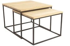 Hochwertiges Couchtisch-Set Eichenholz massiv + geölt HANSI B-WARE 42379