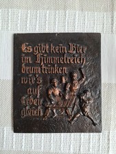 DDR (N)Ostalgie? Wandschild m. Trinkspruch „Bier im Himmelreich“  14,5x16,5 cm