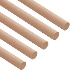 5x Rundstab Buche Bastel Holzdübel Buchenrundstäbe glatt Dübelstange Holzstab