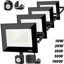 LED Fluter Außen Strahler mit Bewegungsmelder Stecker 10W 20W 30W 50W 100W 200W