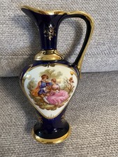Fragonardvase, Dékor Main France, Echt Kobalt/Gold, Romantisches Liebespaar