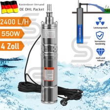 Brunnenpumpe Tiefbrunnenpumpe 4 Zoll Rohrpumpe Tauchpumpe 2400 L/h 7,5bar 550W